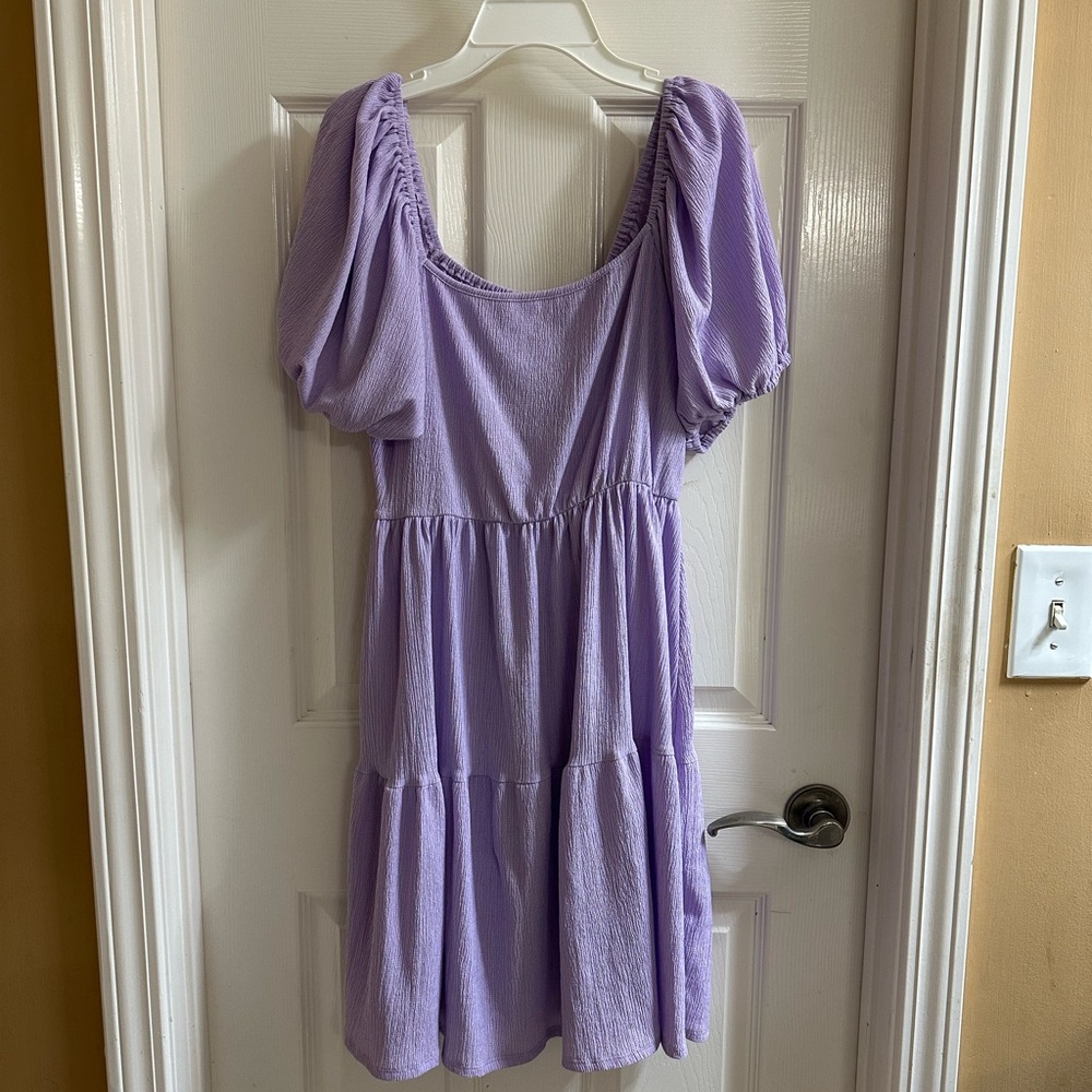 Amazon Lavender Puff Sleeve Dress